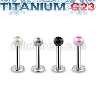 ulpr3 titanium g23 1 2mm labret with 3mm faux pearl ball