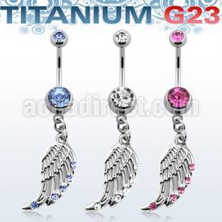 umcd568 titanium g23 banana w 5 8mm bezel jewel crystal wing