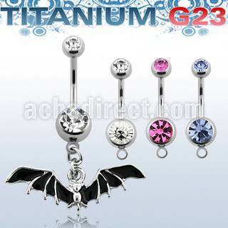 umcd569 titanium g23 belly banana w 5 8mm bezel jewel bat