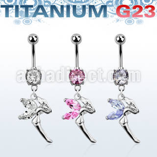 umcdz103 titanium g23 belly banana w 5 8mm bezel jewel fairy
