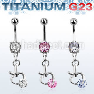 umcdz374 titanium g23 banana w 5 8mm bezel jewel small apple