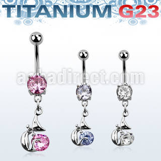 umcdz378 titanium g23 banana w 5 8mm bezel jewel lady cat