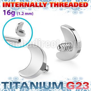 umoin titanium g23 3mm flat moon shape design top for posts