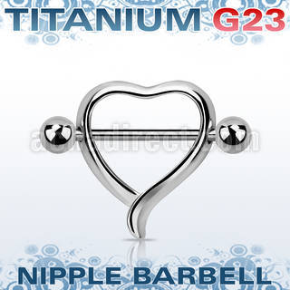 unpsh11 heart shaped nipple shield w a titanium g23 barbell