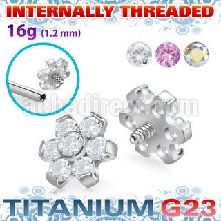 ushz5in titanium g23 top part post seven round color cz