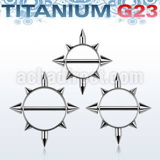 usnpc titanium g23 nipple shield w spikes titanium g23 bar