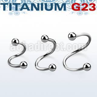 uspeb titanium g23 eyebrow spiral with two 3mm balls