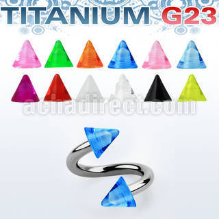 uspuvcn4 titanium g23 spiral with two 4mm uv cones