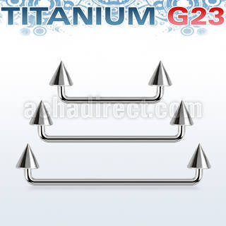 usudcn5 titanium g23 90 surface barbell with 5mm titanium cones