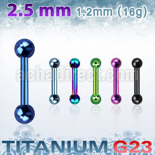 utbbeb25 anodized titanium g23 eyebrow helix barbell with balls