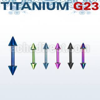 utbbecn anodized titanium g23 eyebrow barbell with 3mm cones