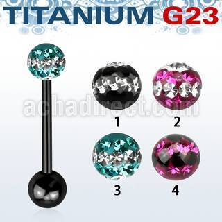 utbbfr5d anodized titanium barbell w 5mm tri line ferido ball