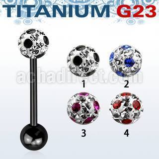 utbbfr6a anodized titanium g23 barbell w 6mm dotted ferido ball