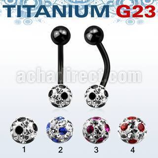 utbnfr6a anodized titanium g23 banana w 6mm dotted ferido ball