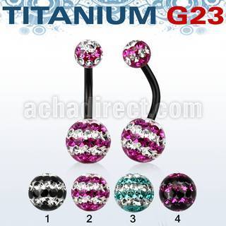 utbnfrgd anodized titanium banana w 5 8mm tri line ferido balls