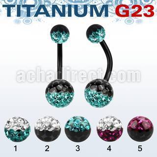 utbnfrge anodized titanium banana w 5 8mm 2 color ferido balls