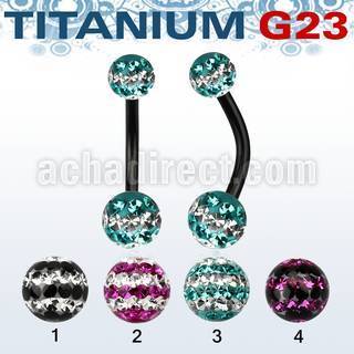 utbnfrsd anodized titanium banana w 5 6mm tri line ferido balls