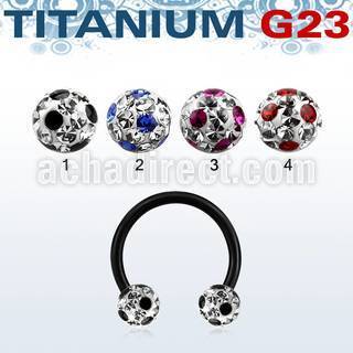 utcbfr6a anodized titanium g23 barbell w 6mm dotted balls