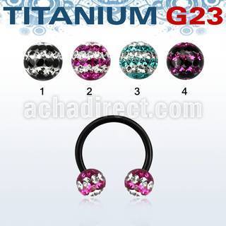 utcbfr6d anodized titanium g23 barbell w 6mm tri line balls