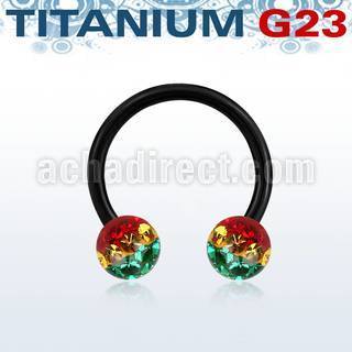 utcbfr6r anodized titanium g23 barbell w 6mm rasta balls
