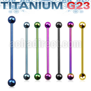 utinb anodized titanium g23 industrial barbell with 5mm balls