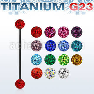 utinfr5 anodized titanium g23 barbell w 5mm ferido balls