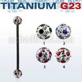 utinfr5a anodized titanium g23 barbell w 5mm dotted balls