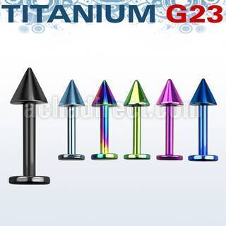 utlbcn4s anodized titanium g23 labret with a 4mm cone