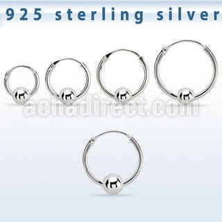 vbcr16m 925 silver ball closure earrings (1.2mm) with 4mm ball
