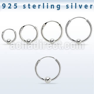 vbcr16s 925 silver ball closure earrings (1.2mm) with 3mm ball