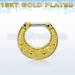vsepfg14 gold plated silver septum clicker w 1.6mm closure bar