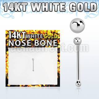 wnbb1 14kt white gold nose bone w 1 5mm white gold ball top