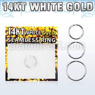 wsel18 rhodium plating solid 14kt white gold seamless ring 1mm