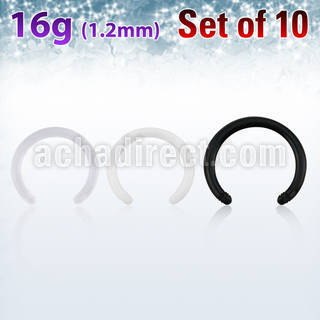 xacb16g pack of bioflex cricular barbell posts threading, 16g