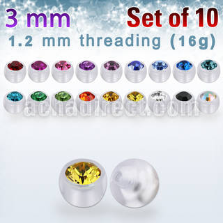 xajb3 set w 3mm bio flex balls w beze set crystal thread 1.2mm