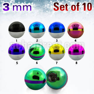 xbmt3 pack of 3mm zebra striped pvd 316l steel balls