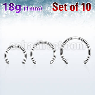 xcb18g pack of 10 pcs of 316l steel circular barbell posts