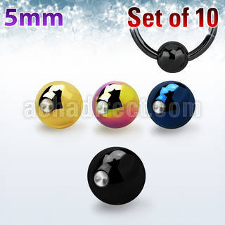 xdpbt5 5mm anodized 316l steel dimple ball for 14g or 16g