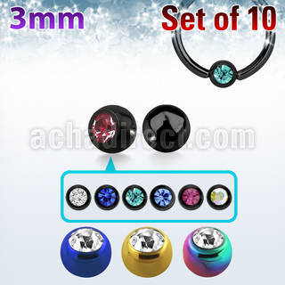 xdpbtc3 3mm pvd steel ball closure ring ball w crystal