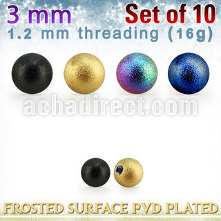 xfobt3s set w 3mm pvd plated steel ball w frosted surface 1.2mm
