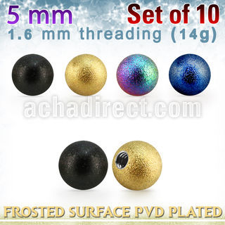 xfobt5g set w 5mm pvd plated steel ball w frosted surface 1.6mm