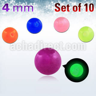 xglb4 pack of 4mm glow in the dark acrylic balls 1 2mm thread
