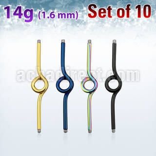 xintb14g anodized surgical steel industrial loop barbell post