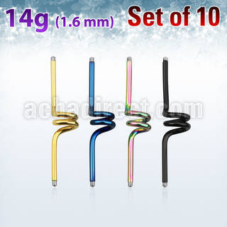 xintc14g anodized 316l steel industrial twister barbell post