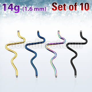 xinte14g anodized 316l steel industrial heart beat barbell post