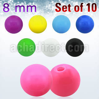 xsab8 set of 10 pcs of 8mm acrylic ball in solid colors