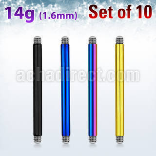 xtbb14g pack of 10 pcs of anodized 316l steel bar posts