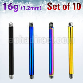 xtbb16g pack of anodized 316l steel bar posts for barbells