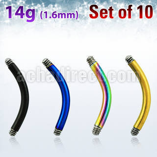 xtbn14g pack of anodized 316l steel curved bar posts for bananas
