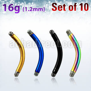 xtbn16g anodized surgical steel curved bar posts for bananas